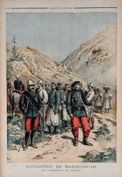 Militärexpedition in Madagaskar, aus Le Petit Journal, 21. April 1895